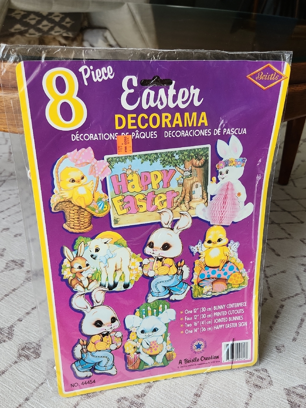 Vintage NOS Beistle 1992 8 piece Easter Decorama - die cuts, decorations